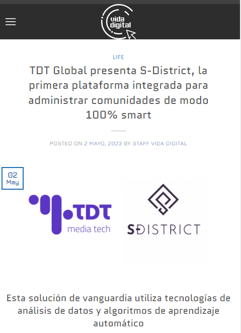 article vidadigital.com.pa tdt-global-presenta-s-district-la-primera-plataforma-integrada-para-administrar-comunidades-de-modo-100-smart